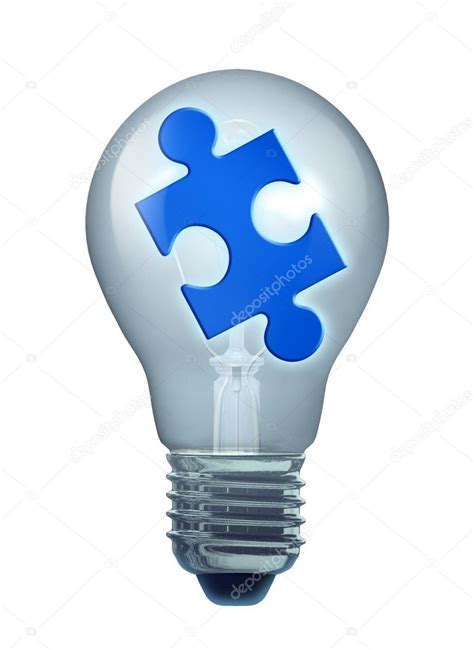 Light bulb puzzle isoalated — Stock Photo © lightsource #11621933