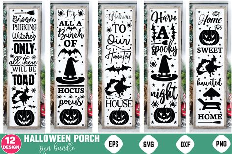 Halloween Porch Sign Bundle Graphic By Craftssvg Creative Fabrica