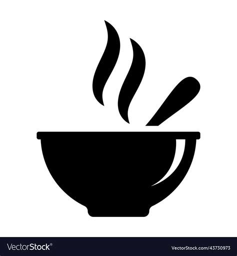 Soup Meal Icon Bowl Hot Food Royalty Free Vector Image