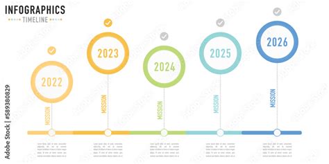 Circular Timeline Infographic Template Or Element With Year 2022 2023