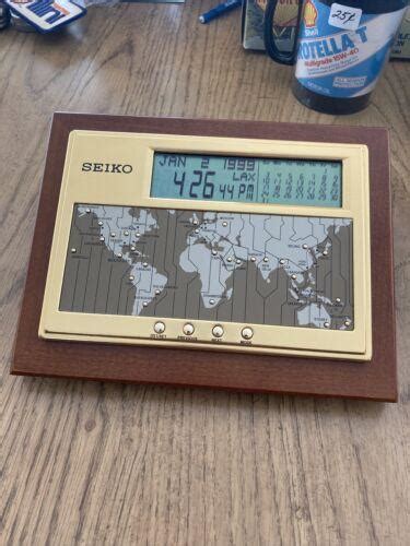 Seiko World Time Desk Clock Aviation Transportation Mcm Japan Euc