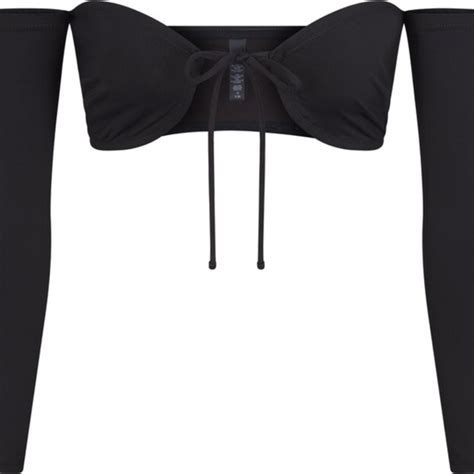 Skims Swim Skims Set Signature Swim Cheeky Tanga Bottom And Long Sleeve Bikini Top In Set