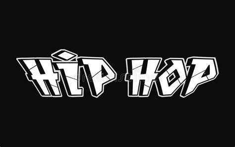 hip hop single word letters graffiti style vector hand drawn logo
