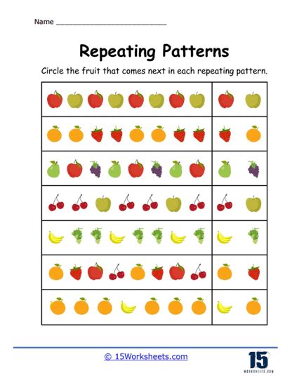 Repeating Patterns Worksheets - 15 Worksheets.com