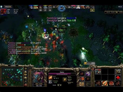 Dota Jugando Huksar Sacred Warrior Beyond Godlike Triple Kill