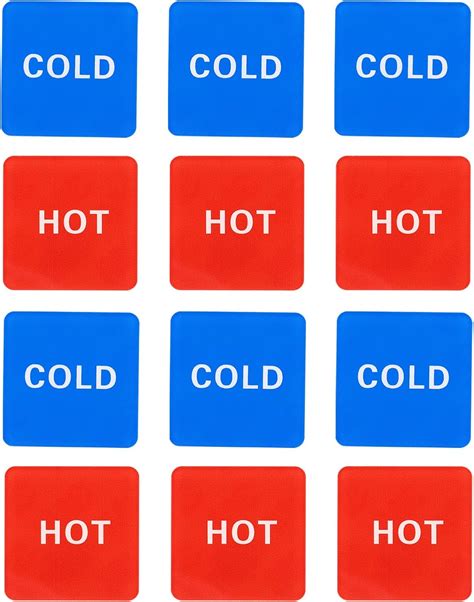 Amazon Patikil Self Stick Hot Cold Water Label Pairs Pack Acrylic Square Shape
