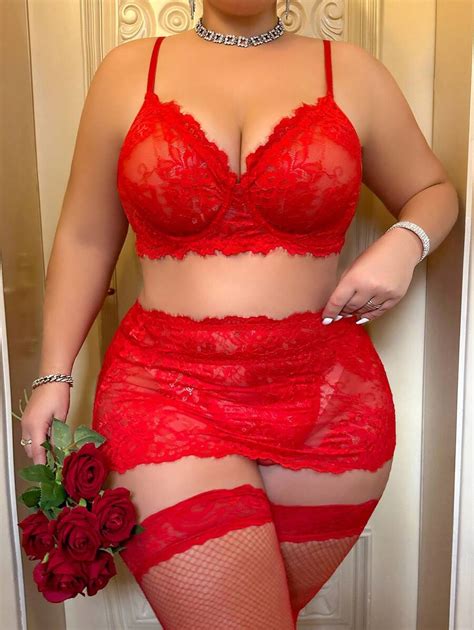 SHEIN Plus Size Women S Sexy Lace Lingerie SHEIN USA
