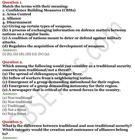 Ncert Solutions For Class 12 Political Science Chapter 7 Security In