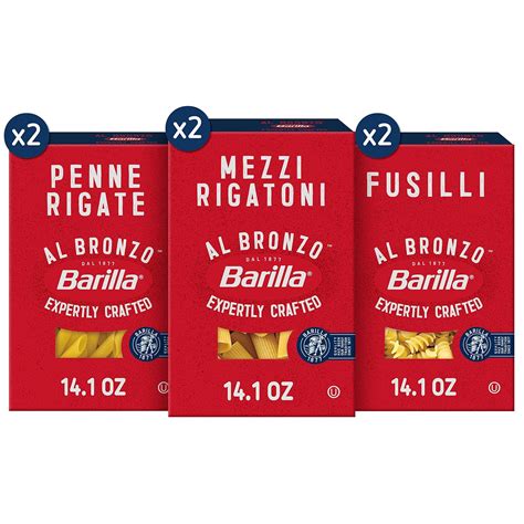 Amazon.com : Barilla Al Bronzo Pasta Variety Pack with Penne Rigate ...