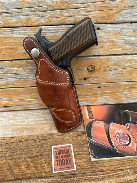 Vintage Bianchi Brown Leather Suede Lined Holster For Browning Hi Powe