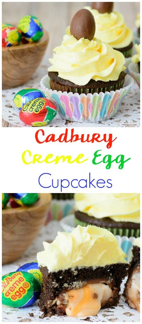 Cadbury Creme Egg Cupcakes Recipe + Buttercream Frosting