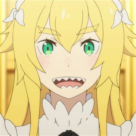 An Anime Character With Green Eyes And Blonde Hair