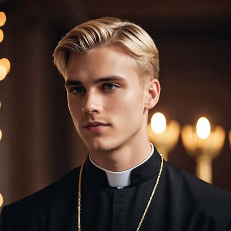 Handsome Catholic Priest With Blond Hair Stable Diffusion Online