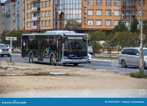 Public Transport in Aktau. New Shuttle Buses in Aktau Editorial ...