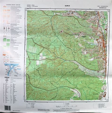 Mapa Topograficzna 110 000 Gdańsk Jasień Inne Tuchom Kup Teraz