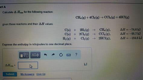 Solved Calculate Delta H Rxn For The Following Reaction CH4 Chegg