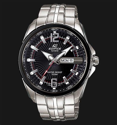 Casio Edifice Ef D A Vudf Water Resistant M Black Pattern Dial