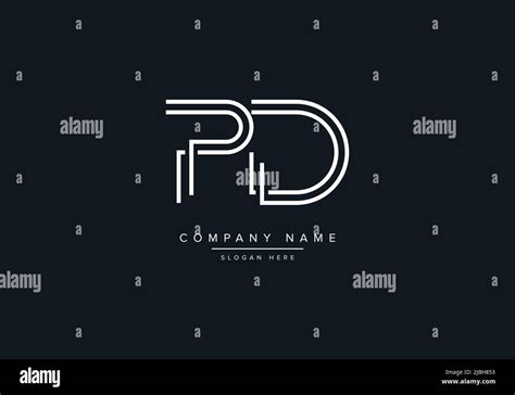 Creative Letters PD Logo Design Vector Template Stock Vector Image