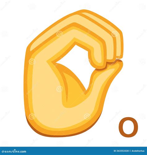 Vector Sign Language Icon Letter O Stock Vector Illustration Of