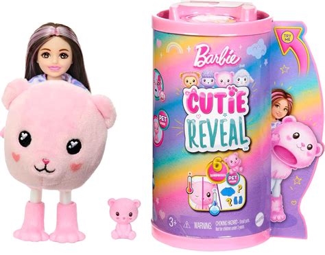 Amazon Barbie Chelsea Cutie Reveal Small Doll Accessories Brunette With Teddy Bear