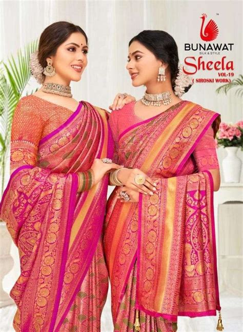 Sangam Print Bunawat Sheela Vol Silk With Heavy Look Saree Collection