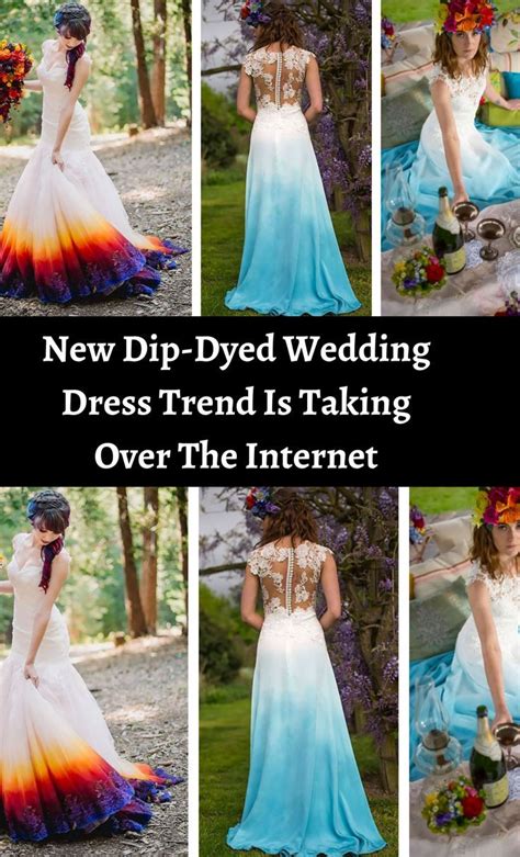 Theres A New Wedding Dress Trend Thats Taking Over The Internet Dip Dyed Wedding Gowns Tie