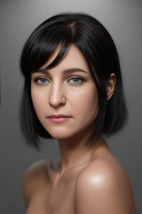 Dopamine Girl Design A Portrait Of A Gorgeous Naked Woman With Soft Lips Black Hair Using A