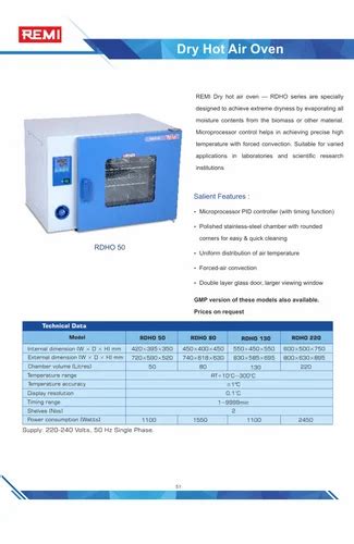 Degree Celcius Remi Dry Hot Air Oven RDHO At Piece