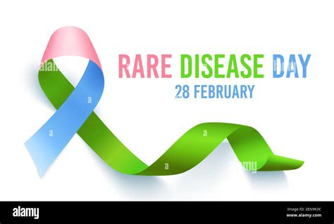 Symbol Of Rare Disease Realistic Ribbon Heart Shaped Poster Template