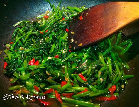 Stir Fried Water Spinach With Shrimp Paste Kangkung Goreng Belacan