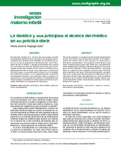 La Biotica Y Sus Principios Al Alcance Del Mdico En Su Prctica Diaria