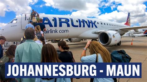 Airlink Embraer E190ar Economy Class Johannesburg Jnb To Maun Mub Youtube