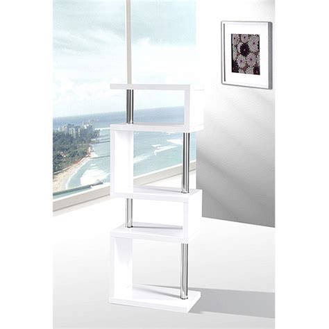 Miami Slim High Gloss Shelving Unit White Furniture In Fashion