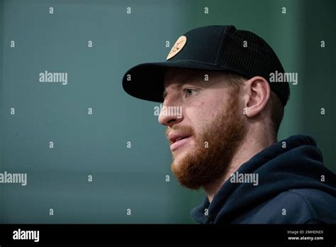 Philadelphia Eagles Quarterback Carson Wentz Speaks With Members Of The