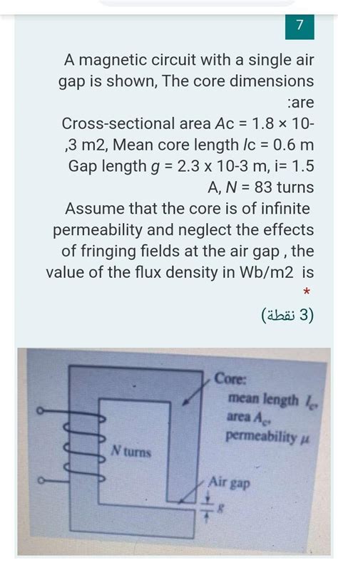 Solved A Magnetic Circuit With A Single Air Gap Is Shown Chegg