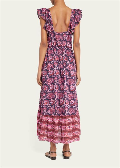 Figue Cosette Paisley Midi Dress Bergdorf Goodman