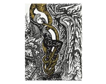 Fantasy Art Print Reclining Nude Princess Pinup Castle