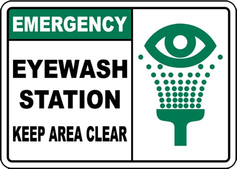 Ansi Safety Shower And Eye Wash Station Sign With Symbol