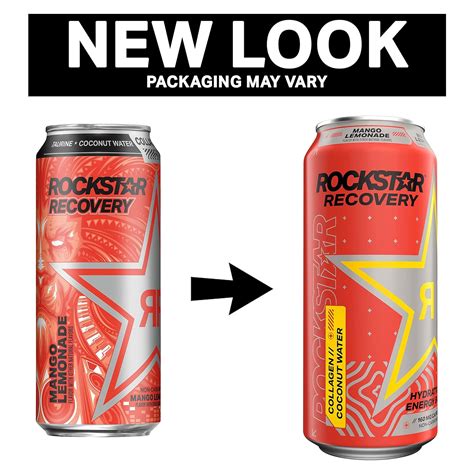 24 Cans Rockstar Recovery Energy Drink Lemonade 16 Fl Oz Ph