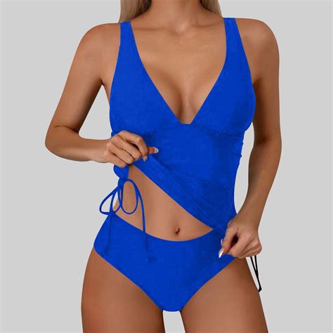 OSFVNOXV Women Bikini Sets Piece Swimsuit Halter V Neck Slim Fit Side String Bikini Top And