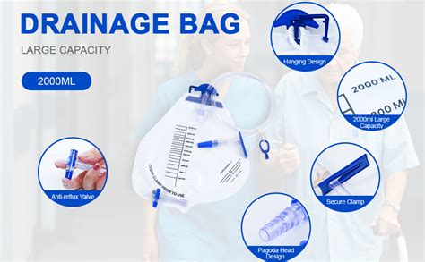 Ehoycq 5 Pack Sterile Urinary Drainage Bag2000ml Overnight