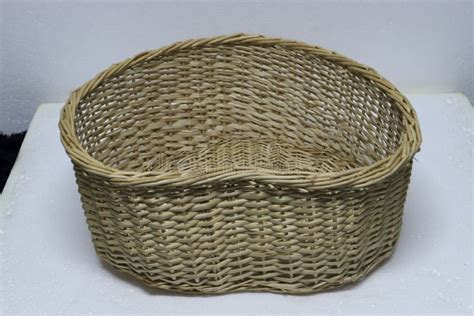 Closeup Of Wicker Basket Empty Fruit Or Vegetable Basket Handmade