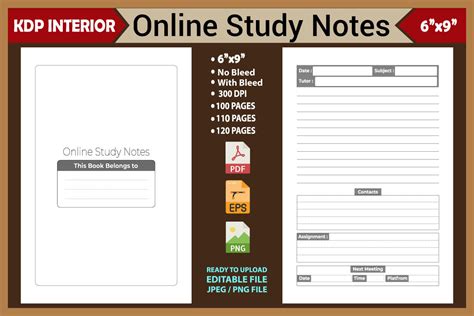 Online Study Notes Kdp Interior Graphic By Cristycomm Creative Fabrica