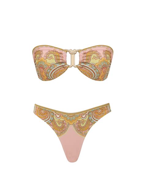 Maxine Knot Trim Bikini Gold Paisley Online Zimmermann