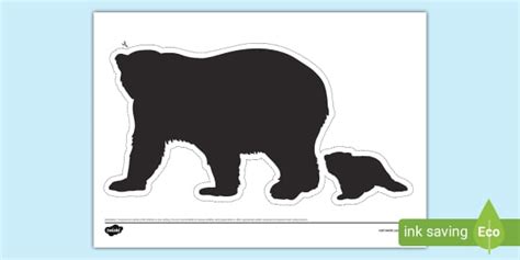 Bear And Cub Silhouette Cut Out Profesor Hizo Twinkl