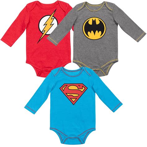 DC Comics Justice League Batman Superman The Flash Newborn Baby Boys 3
