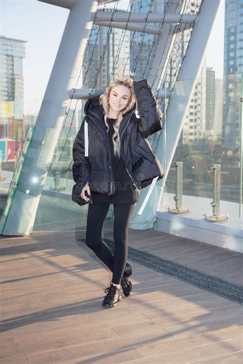 Pretty Blonde Dressed In A Warm Jacket And Pants Stock Image Image Of Girl Beauty 252466403