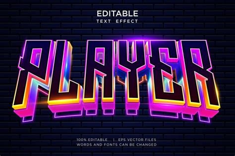 3d neon typography text effect mockup template