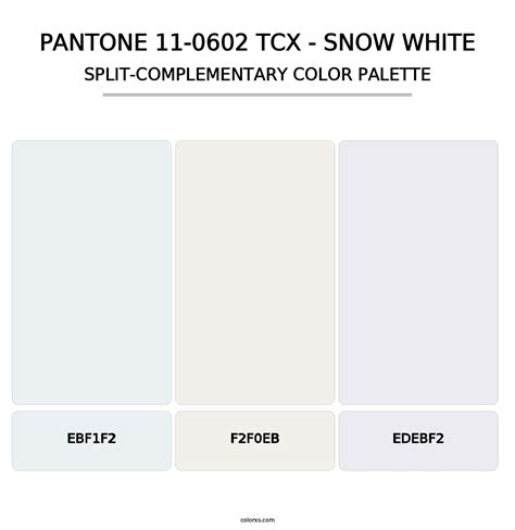 PANTONE 11-0602 TCX - Snow White color palettes - colorxs.com