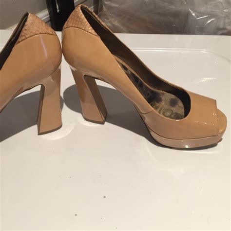 Sam Edelman Shoes Sam Edelman Patent Leather Platform 75 Nude Pumps Poshmark